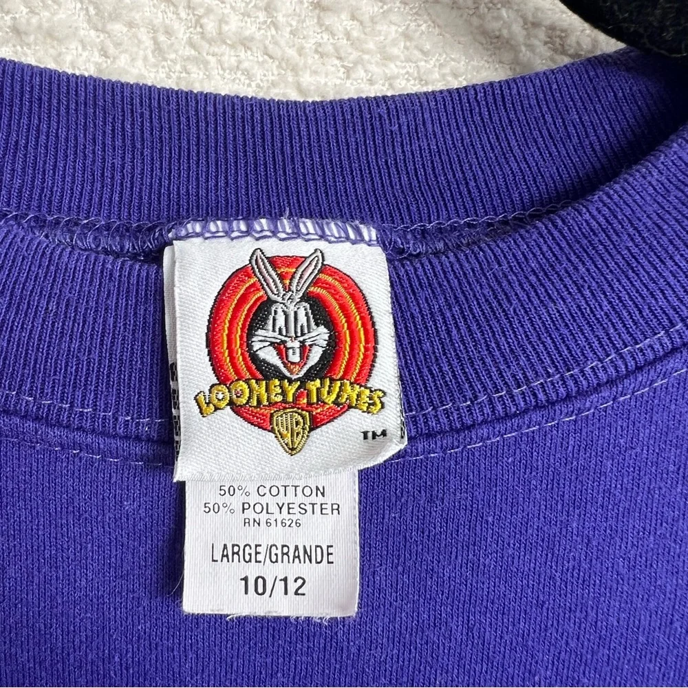 Looney Tunes WB‎ 1997 Vintage Rare Kids Purple Sweatshirt Music Size Large 10/12